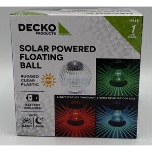 Solar Powered floating led globe light. Deco Products . New. Battery Included